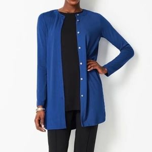 NWT!! J.Jill Wearever Button-Front Long-Line Tunic, Azurite Blue, Sz Sma…